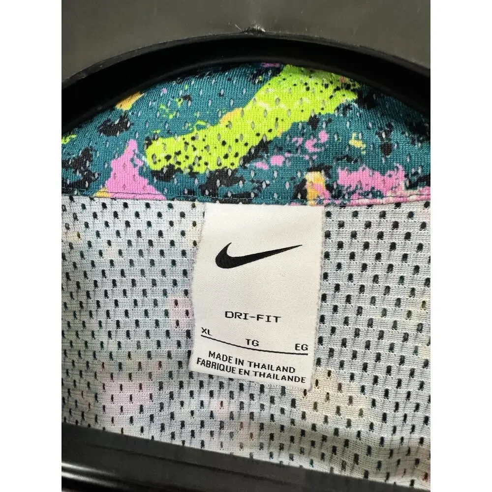 Nike Dri-FIT Button Front Mesh Shirt XL Multicolor